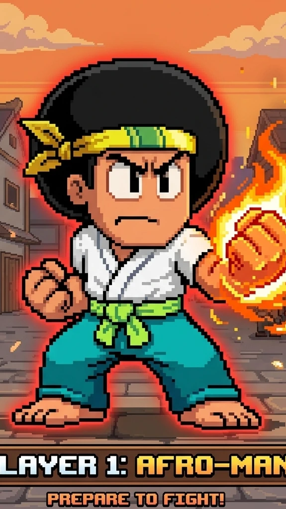 Afro Fighter: #16-Bit #arcade #platform #fighting