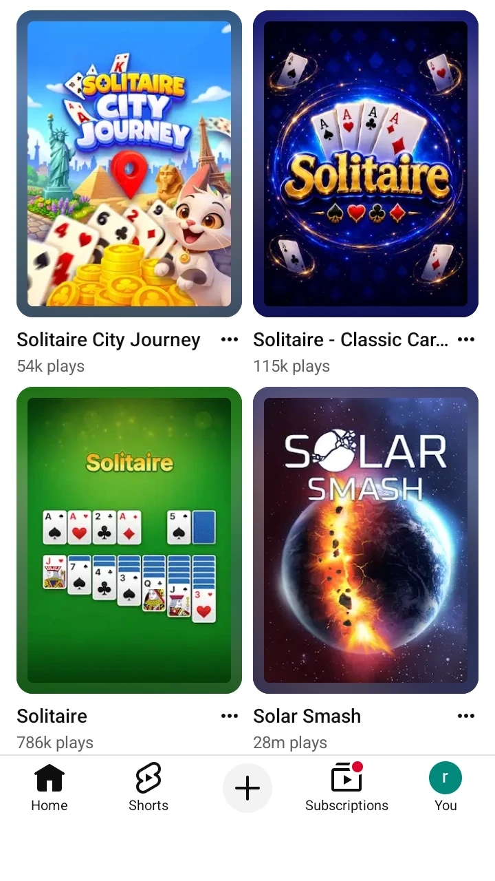 YouTube Playables cover