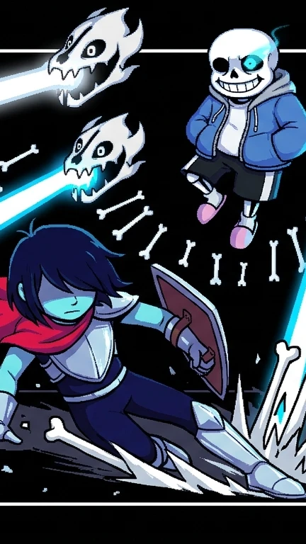 Kris & Frisk vs Sans cover
