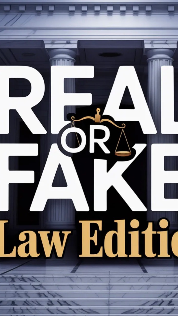 Real or Fake? Law Edition! Test your legal knowledge-how and sort the fake ridiculous from the truly ridiculous. #Trivia #quiz #law #legal #lawschool