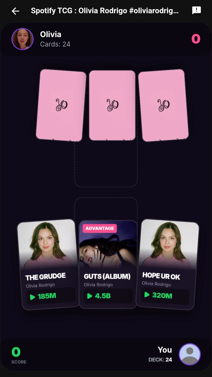 Spotify TCG : Olivia Rodrigo 
#spotifytcg #oliviarodrigo #cardgame