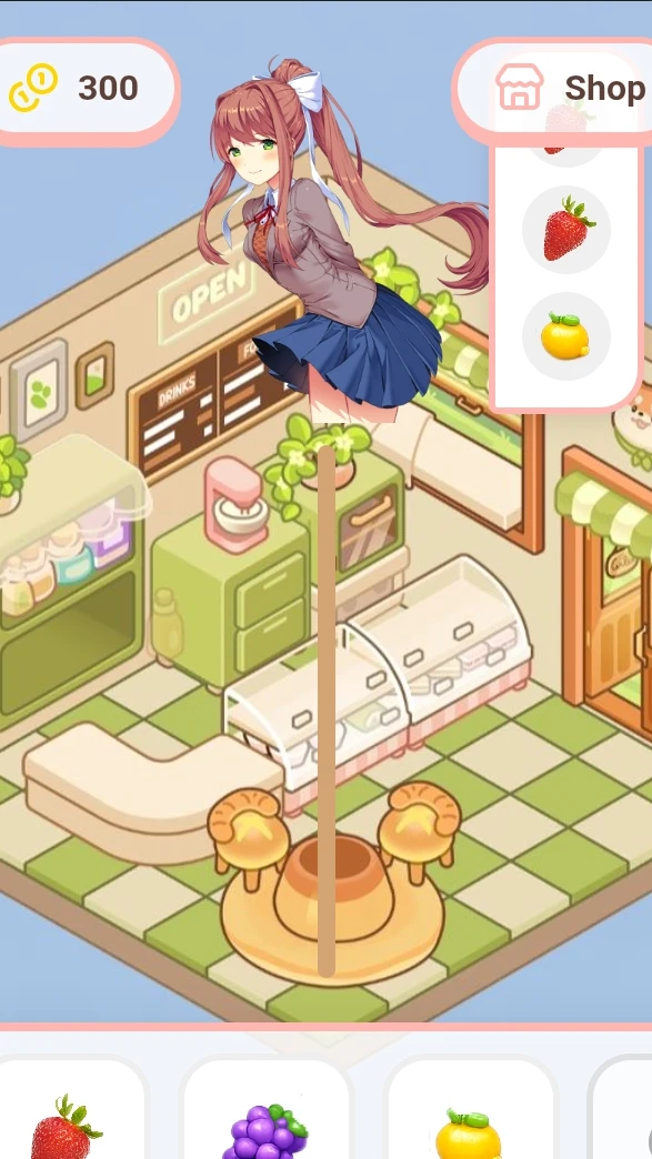 A game where you can serve customers!!
 #ddlc #yuri #monika #natsuki #sayori #cafe