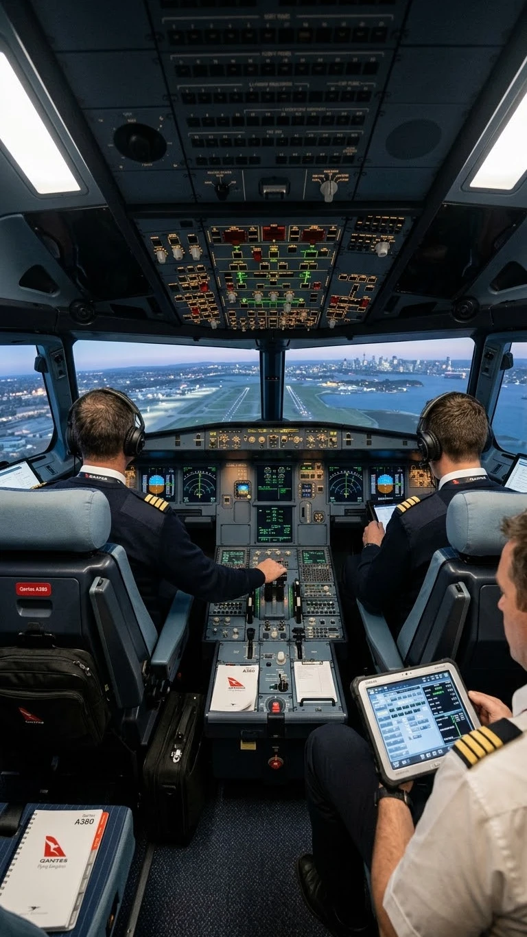Qantas A380 Flight Simulator sorry bug cover