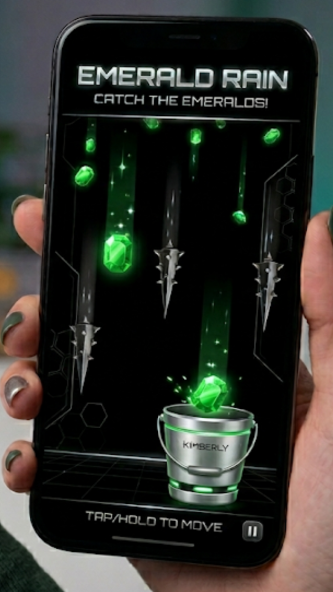 Emerald Rain Catcher
#Arcade #CatchingGame #Reflex #FallingObjects #EmeraldRain