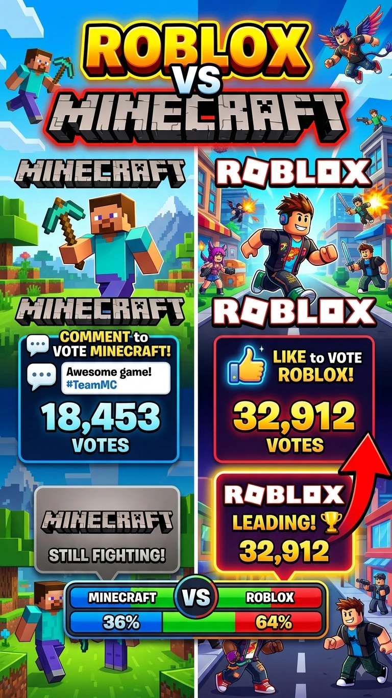 Minecraft VS Roblox - Vote Battle cover