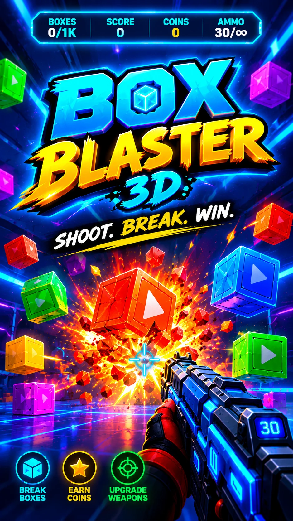 Box Blaster 3D BLAST BOXES TO TRAVEL NEXT WORLD cover