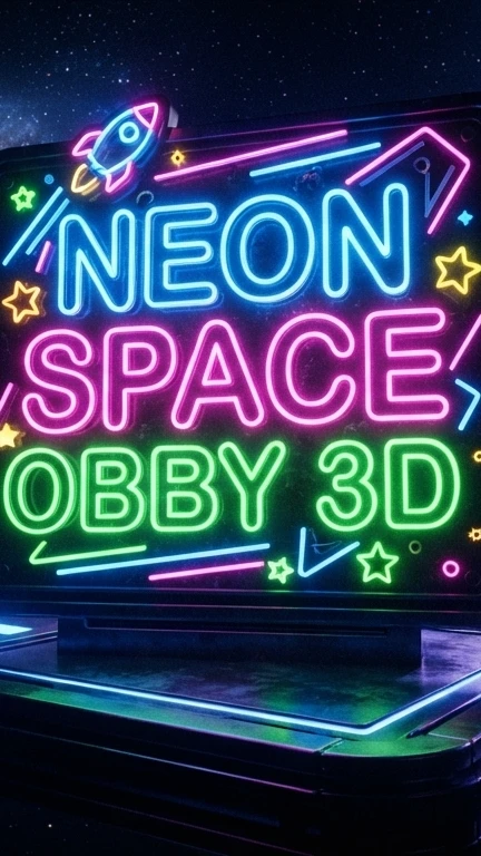 Neon Space Obby 3D Try to end the obby! cover
