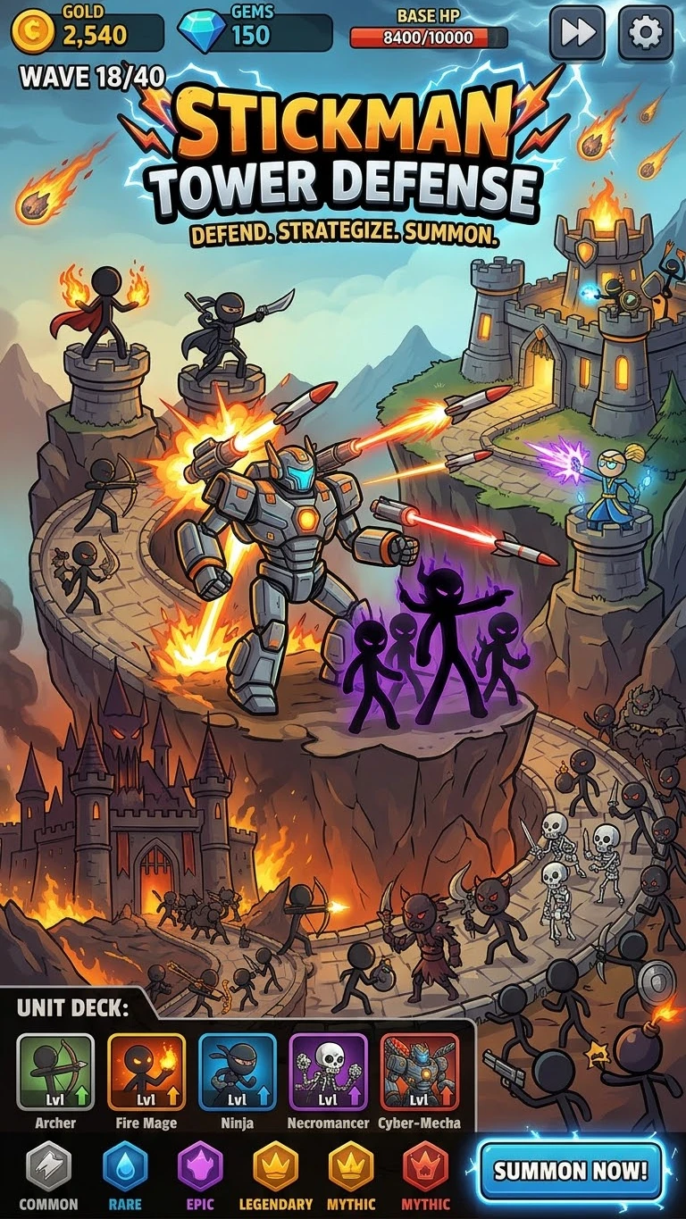 Stickman Tower Defense v.3 cover