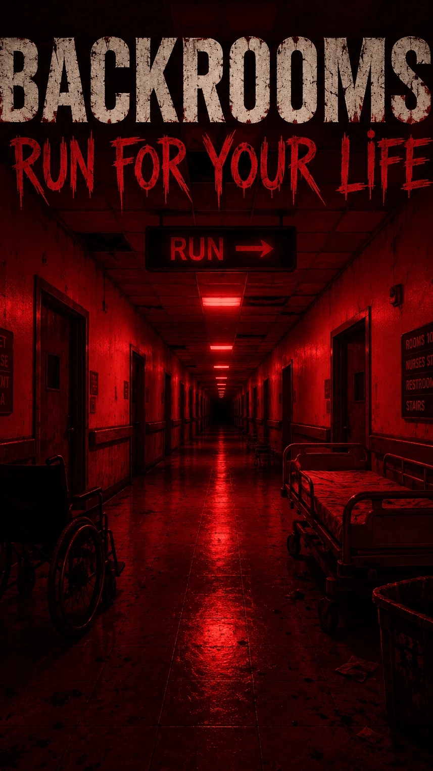 Backrooms: Run For Your Life Run through an endless hospital hallway, dodge beds, wheelchairs and garbage cans, collect green potions, escape the entities, and beat your high score! cover