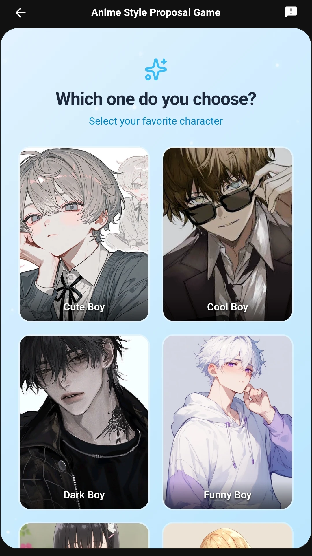 Anime Style Proposal Game 🎯 💙✨❄️ play this game and feel 💖