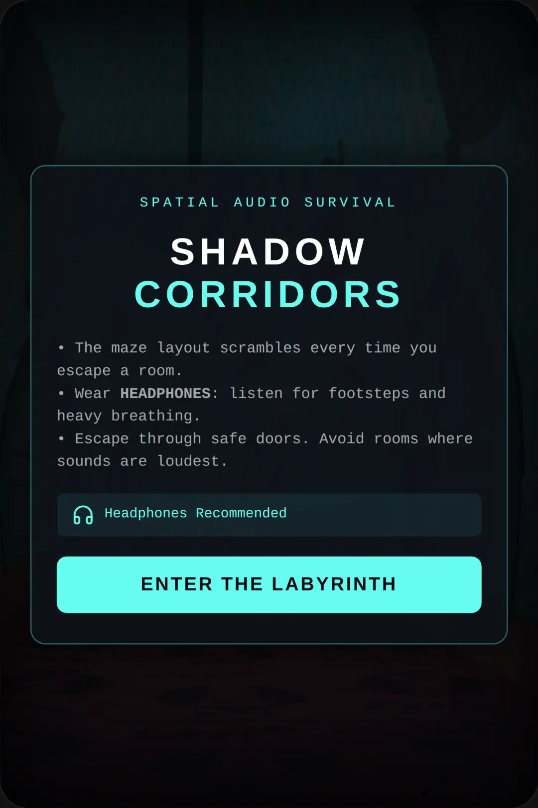 SHADOW CORRIDORS · Audio Escape cover