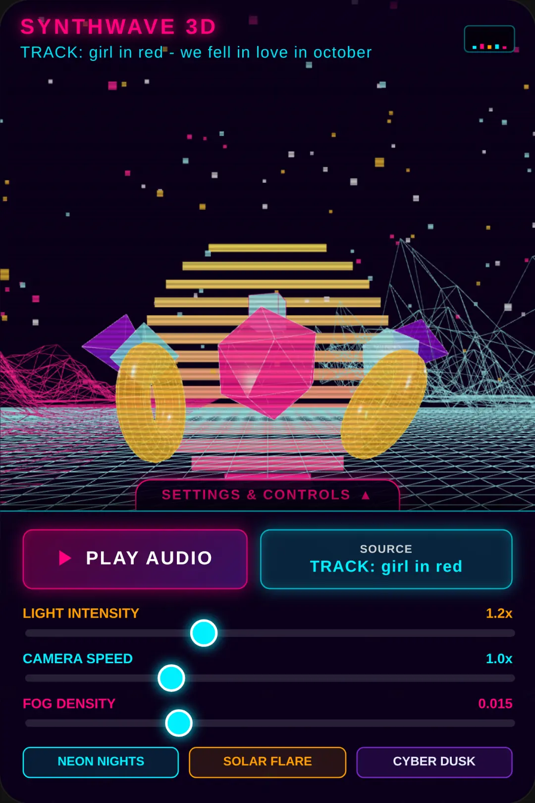 80s Synthwave 3D Audio Visualizer cover