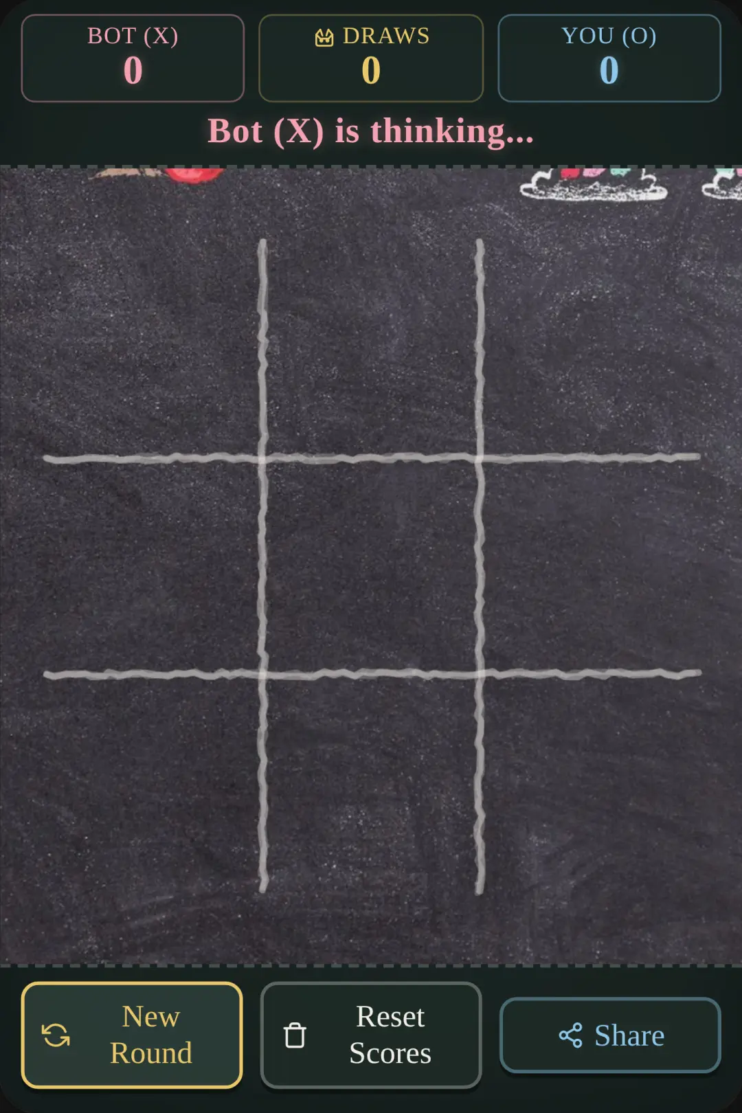 Chalkboard Tic Tac Toe