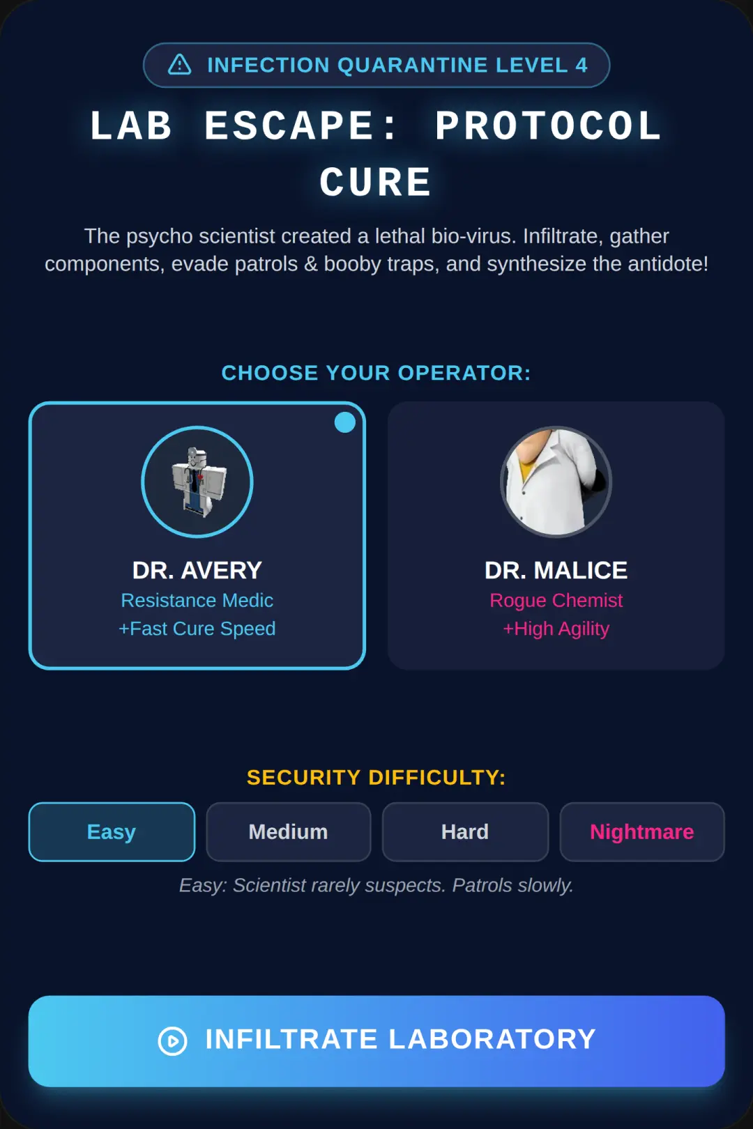 Lab Escape: Good Doctor vs Evil Scientist Gameplay cover