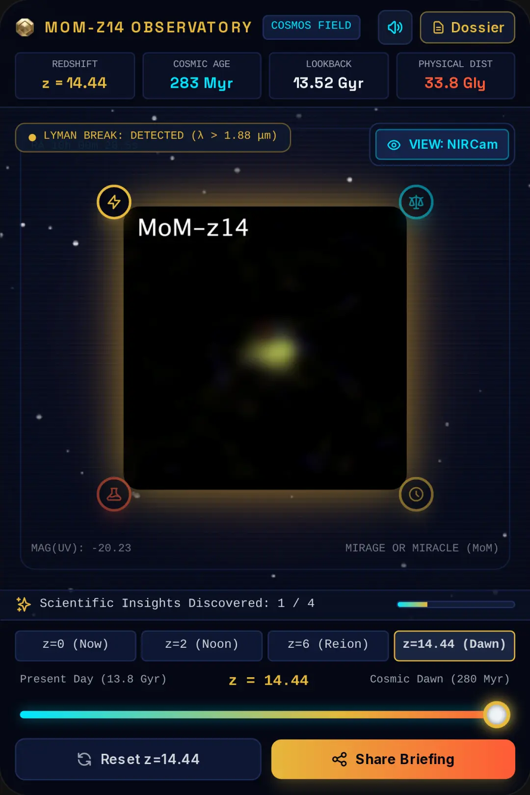 MoM-z14: Window to the Dawn of Time cover