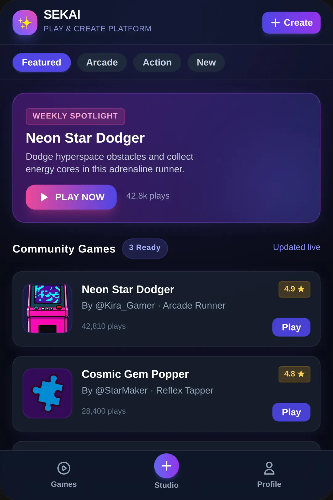 Sekai - Create & Play Games cover