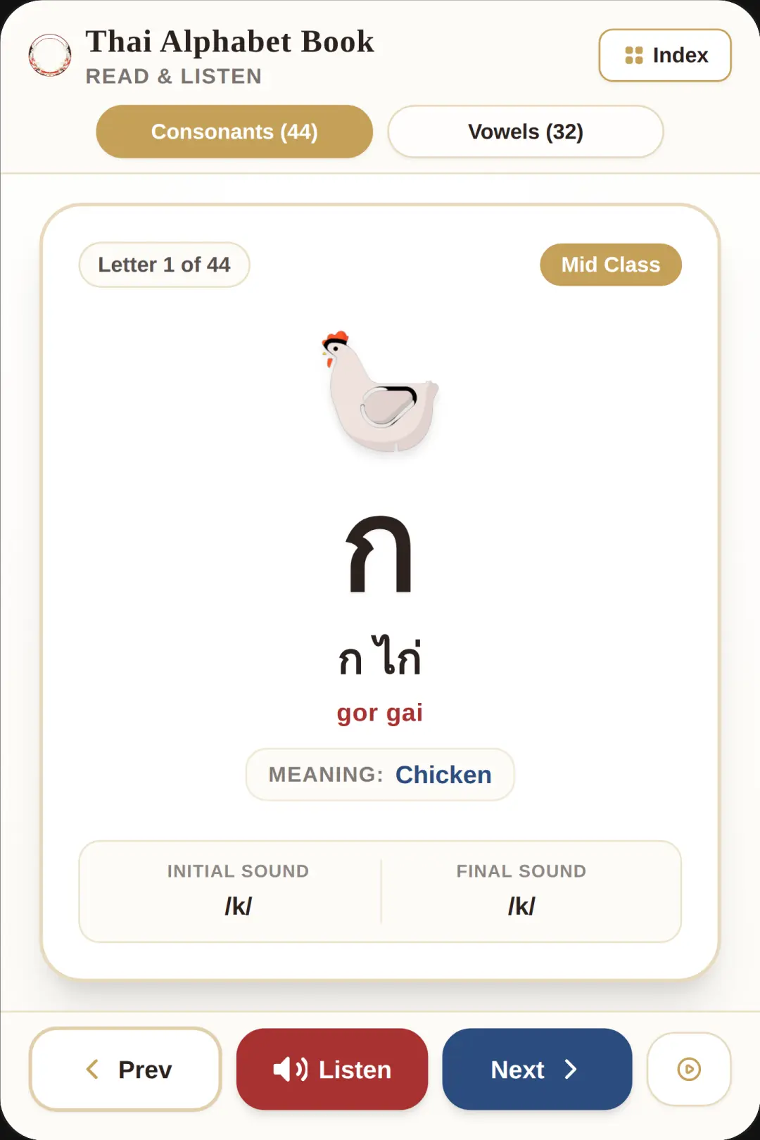 Thai Alphabet Book cover