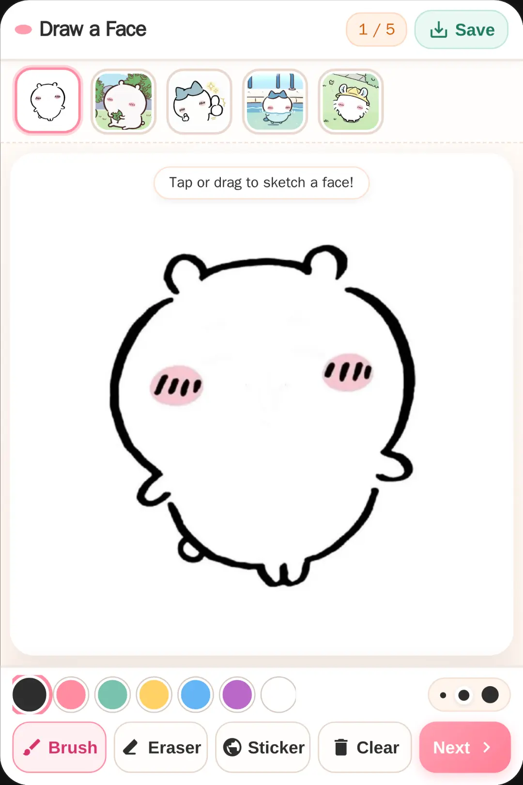 Draw a Chiikawa face - Kawaii Face cover