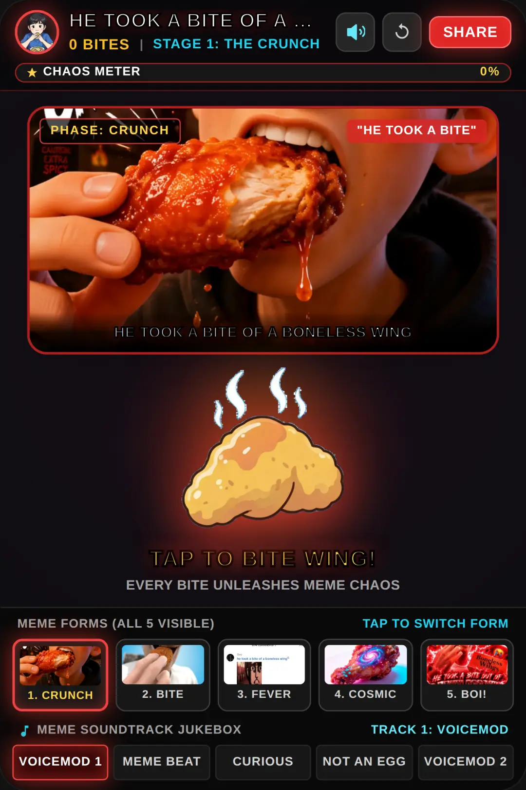 HE TOOK A BITE OF A BONELESS WING cover