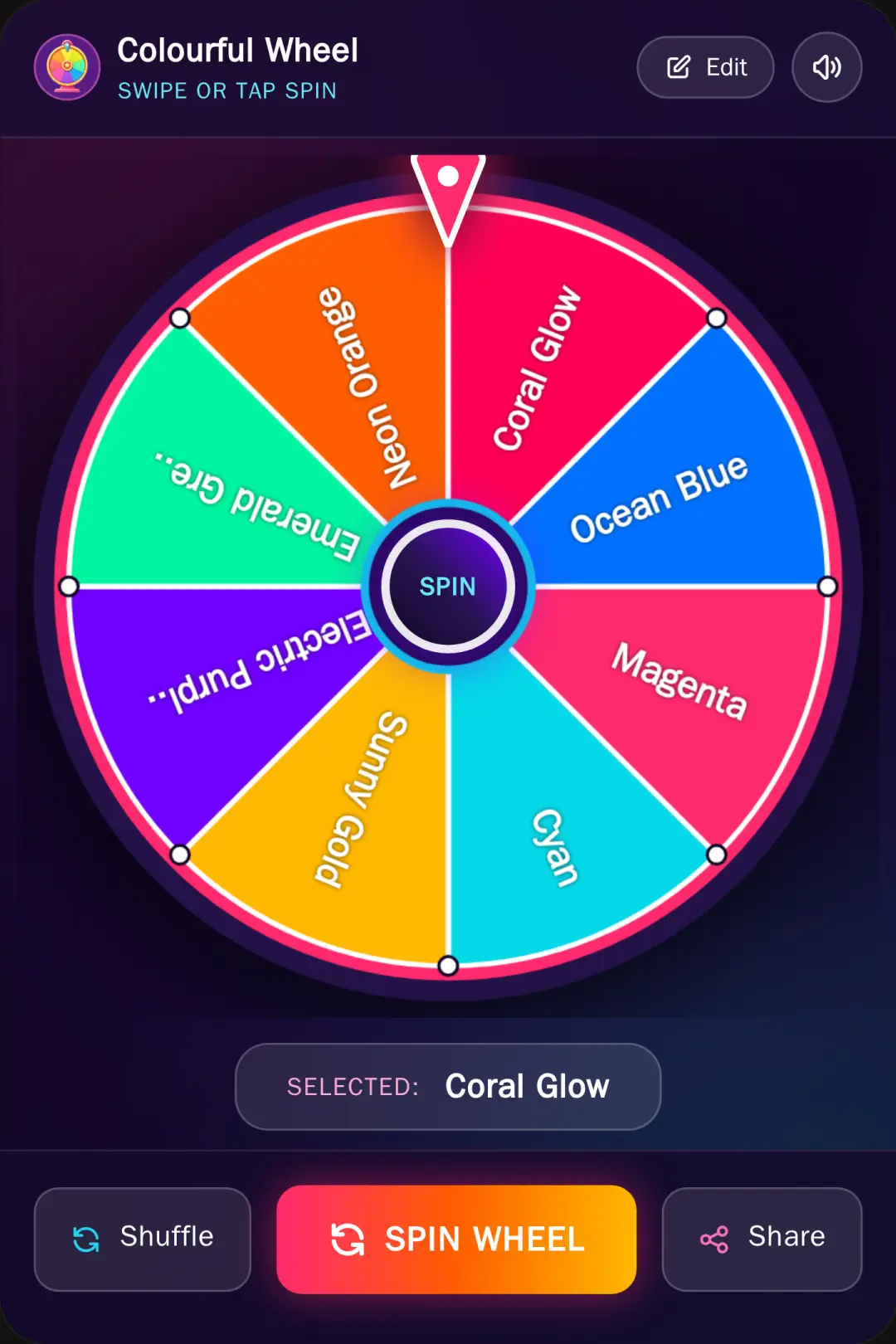 Decision Maker Turning Wheel. Write your options on the wheel from edit option. Make decisions for free. cover