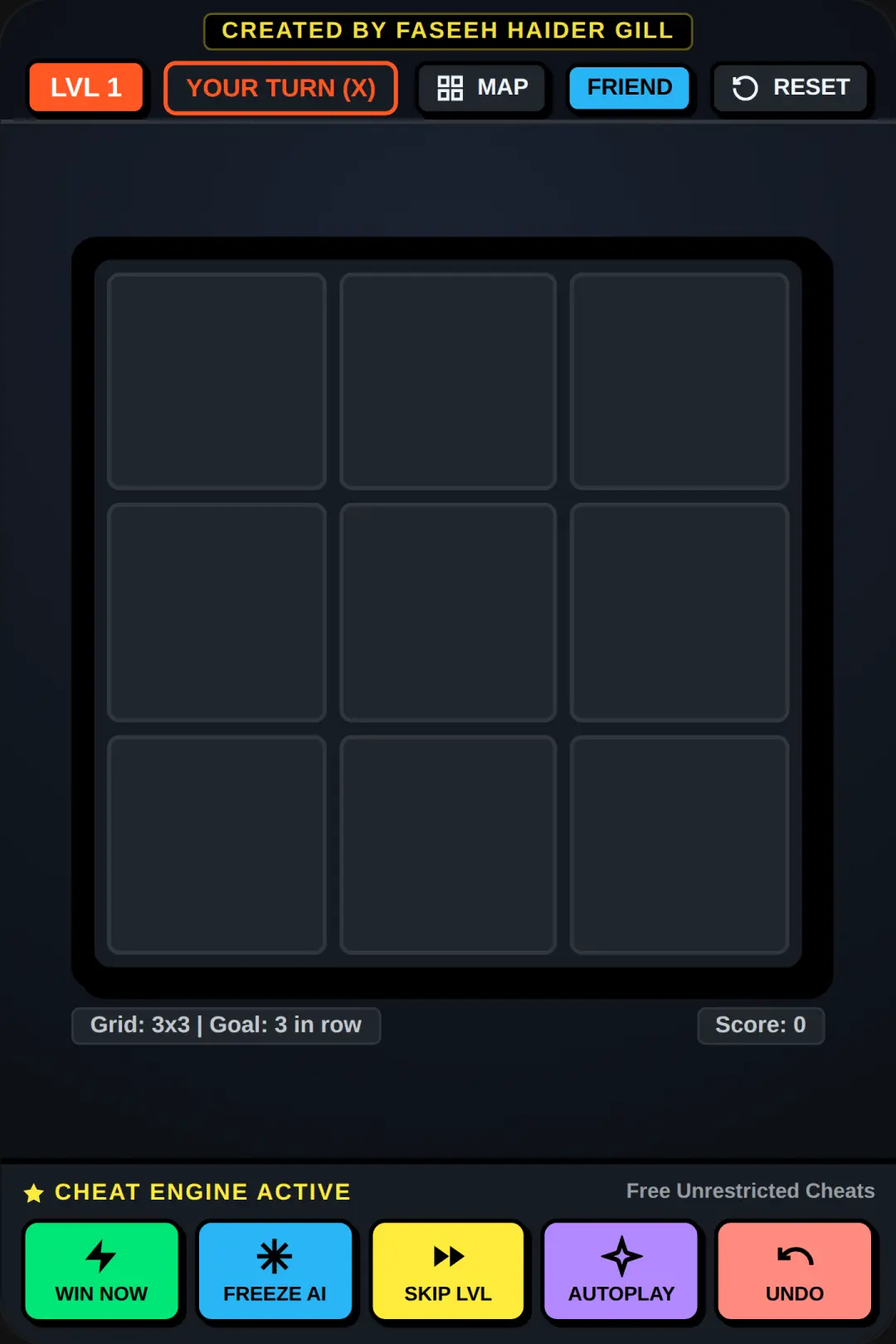 Tic-Tac-Toe Cheat Engine
