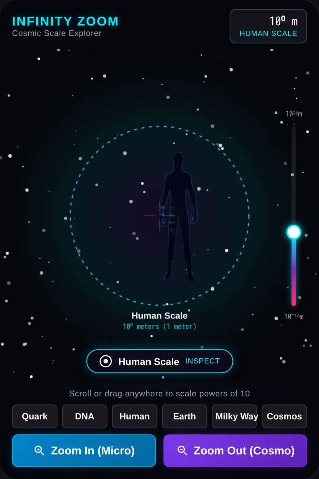 Infinity Zoom - Scale of the Universe cover