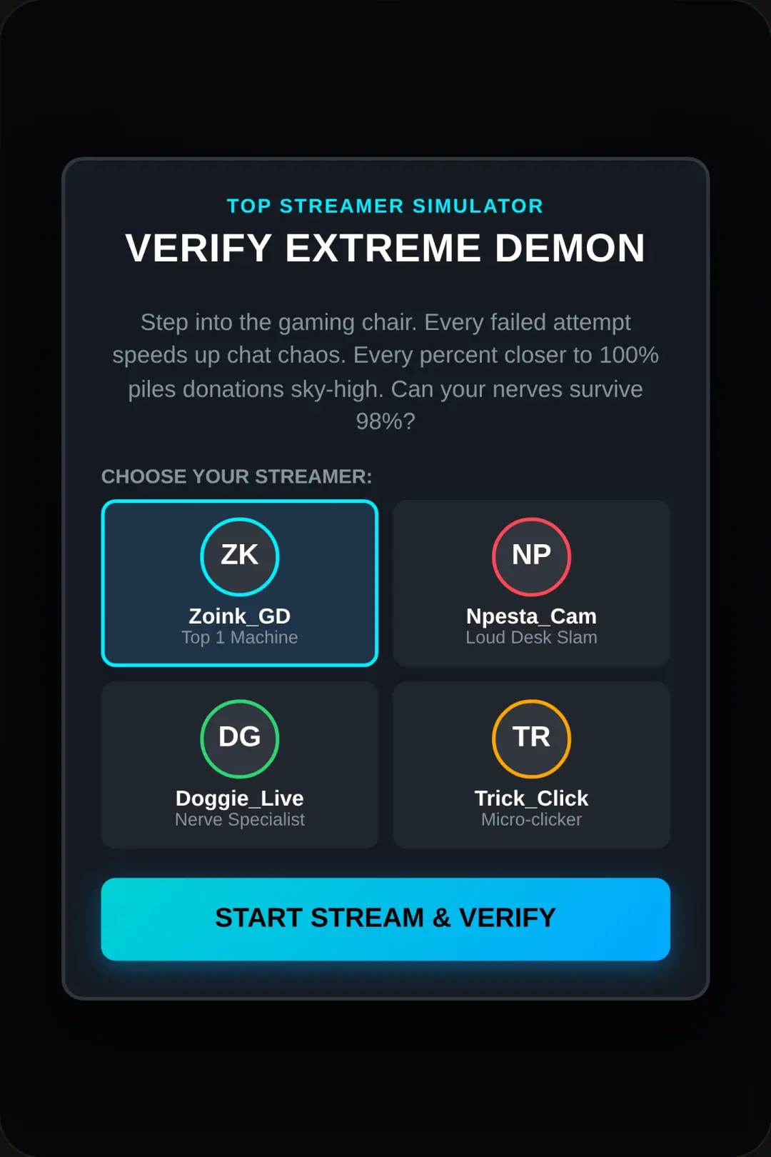 Verify top 1 simulator! cover