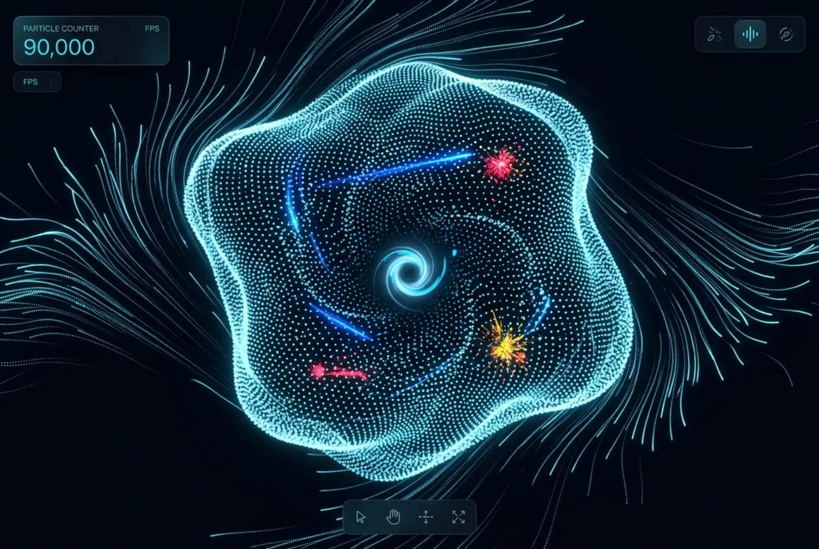 Swarm 90,000 Blue Dots