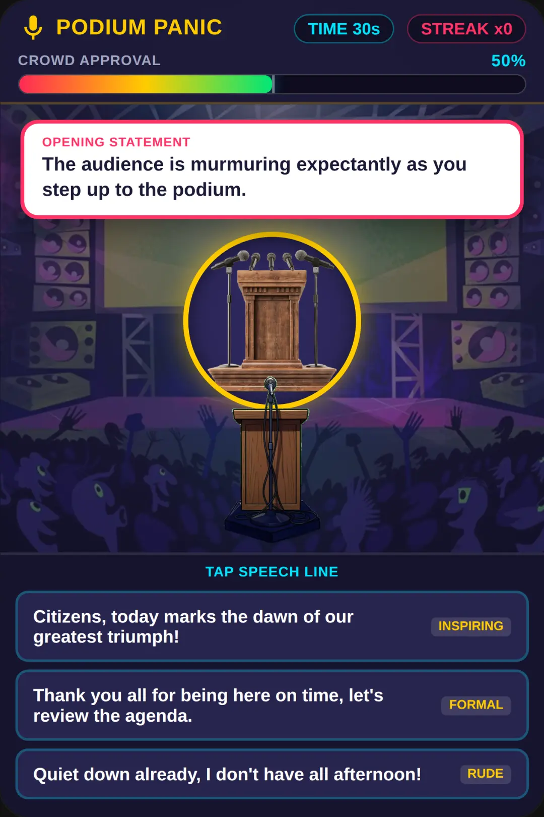 Podium Panic - Address the Crowd cover