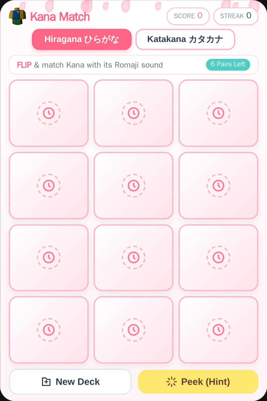 Kana Match - Japanese Learning Mini-Game cover