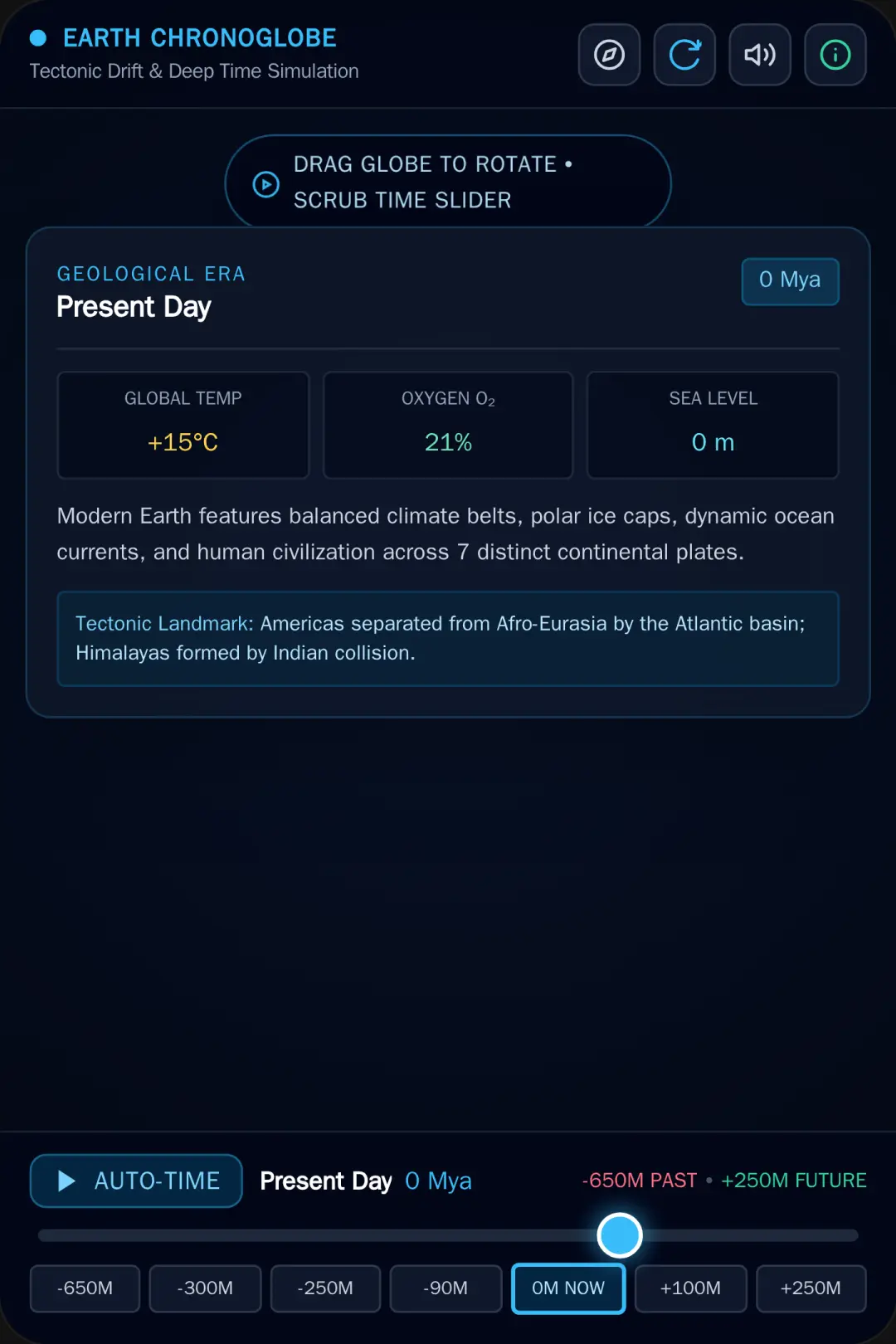 3D Earth Time Machine • Chronoglobe cover