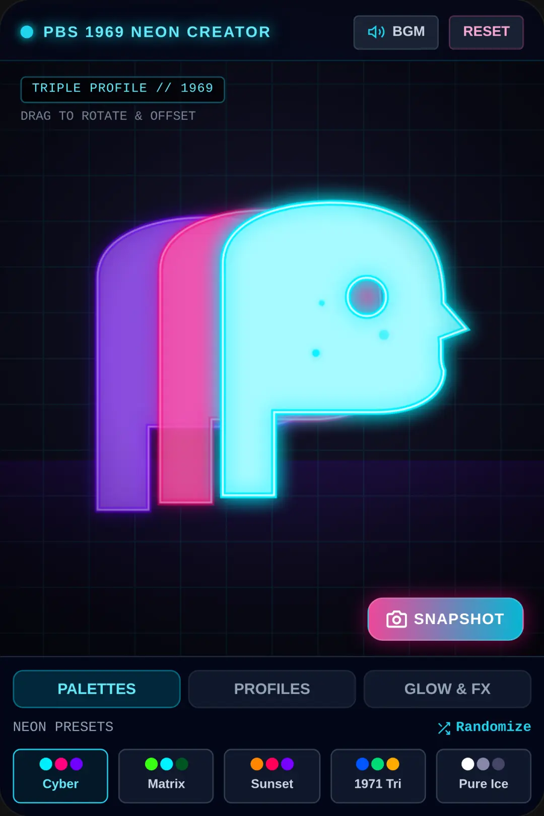 PBS 1969 Neon Logo Creator cover