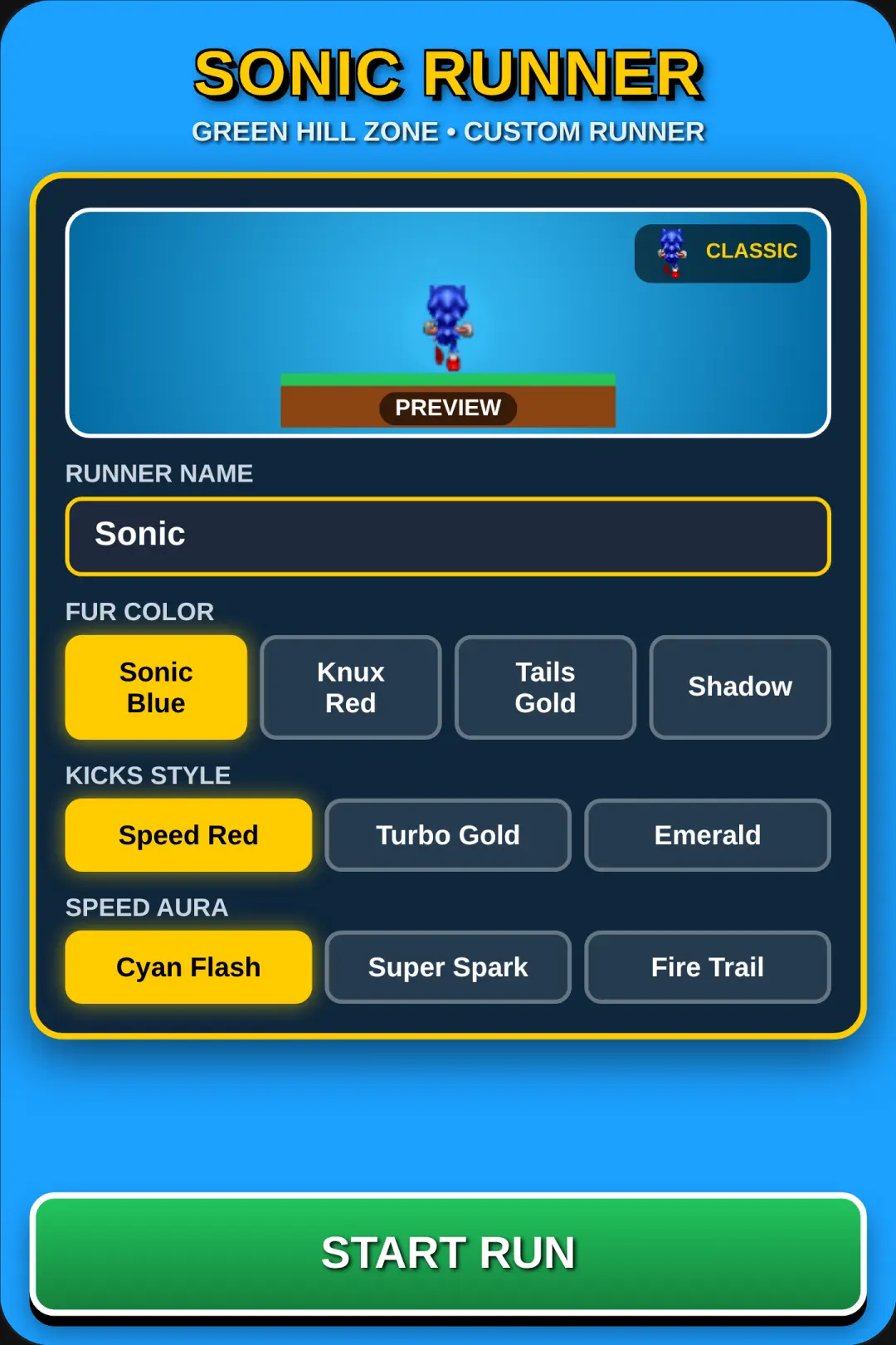 Sonic Green Hill Runner cover