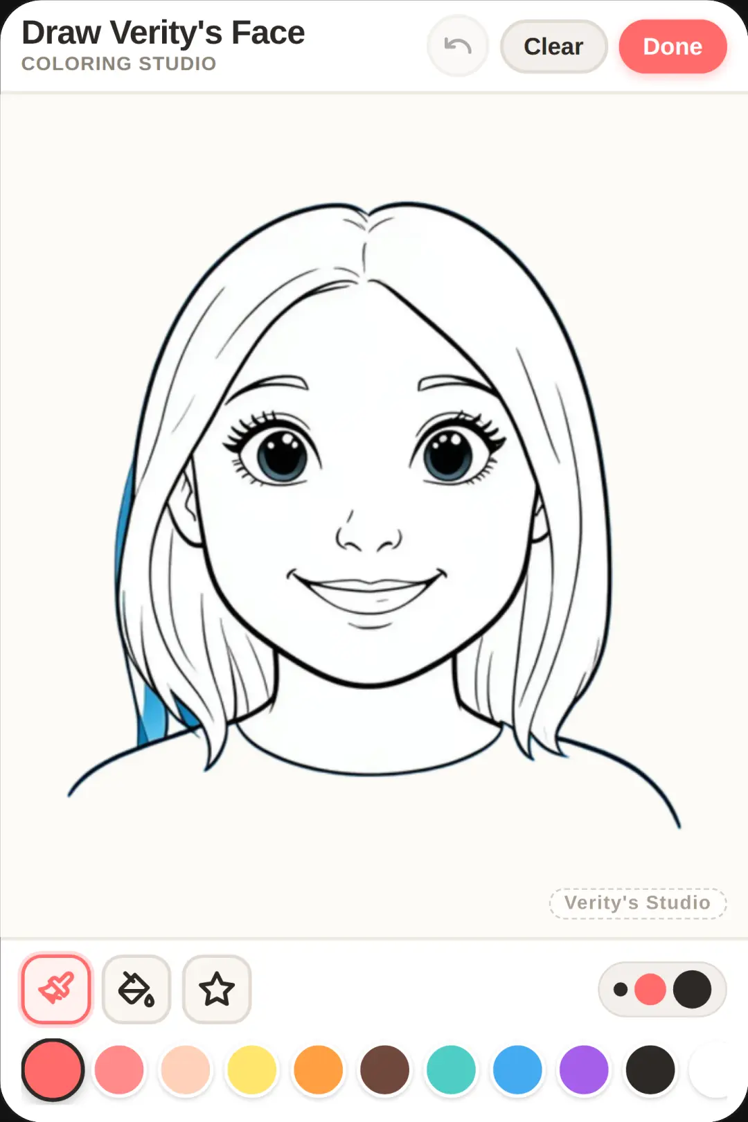 Draw Verity's Face cover