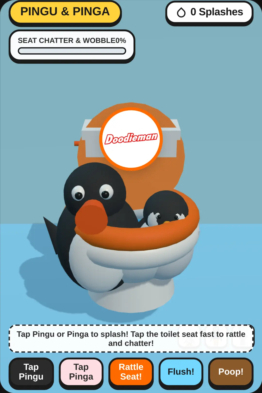 3D Pingu & Pinga in the Toilet cover