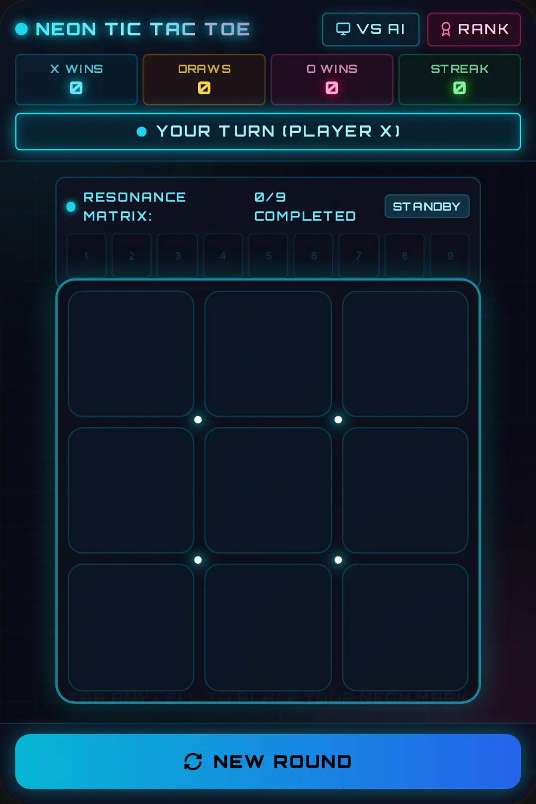 neon tic tac toe but join with ai cover