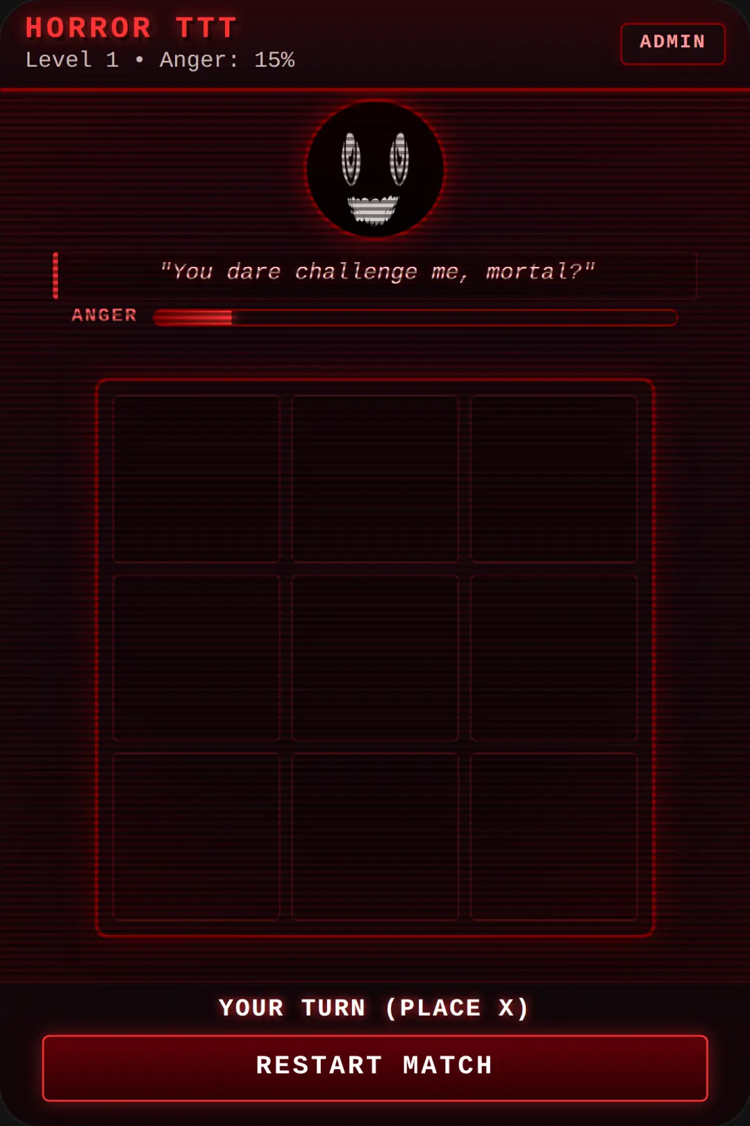 Horror Tic Tac Toe: Wrath of the AI cover