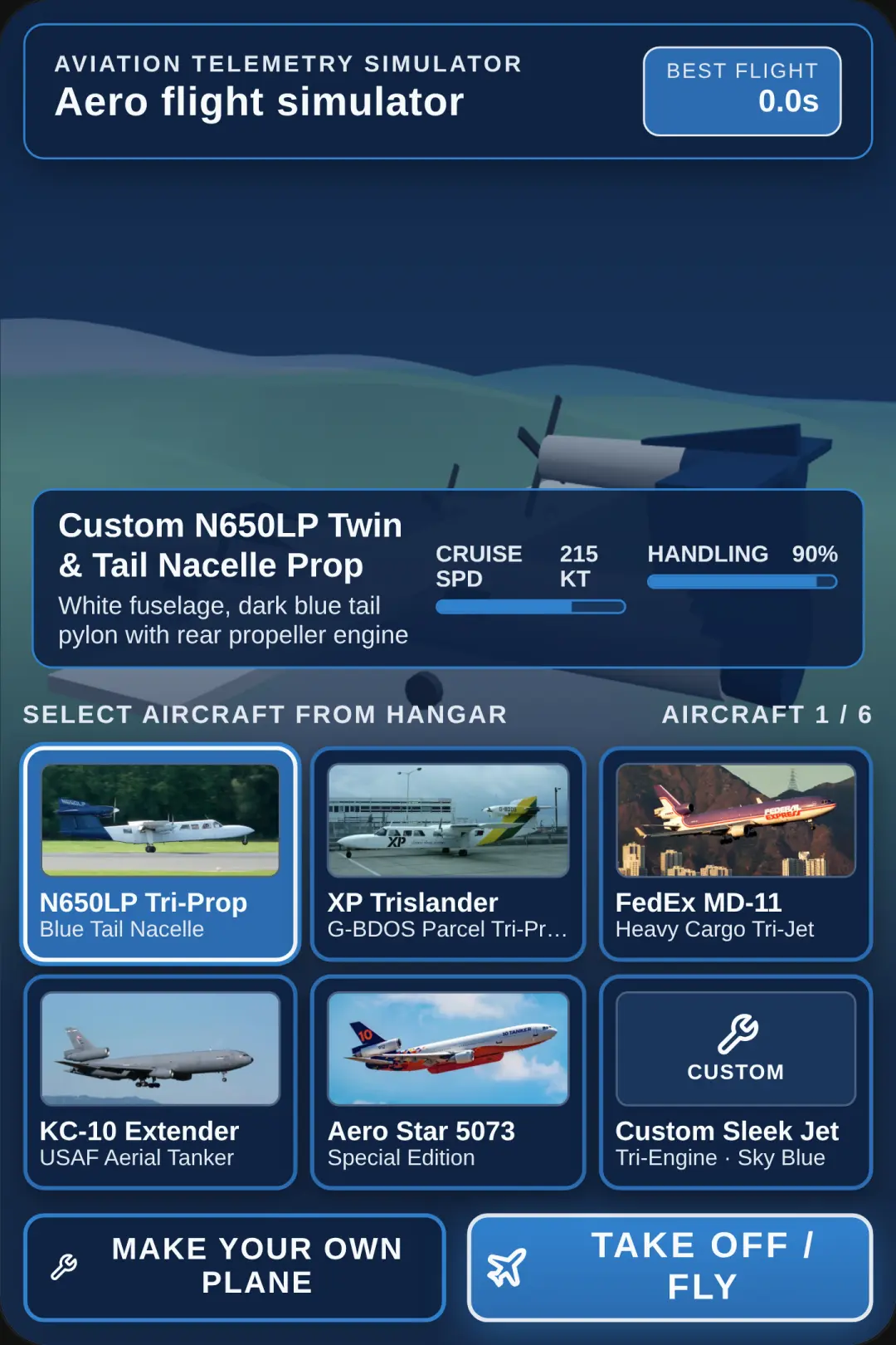Aero flight simulator cover