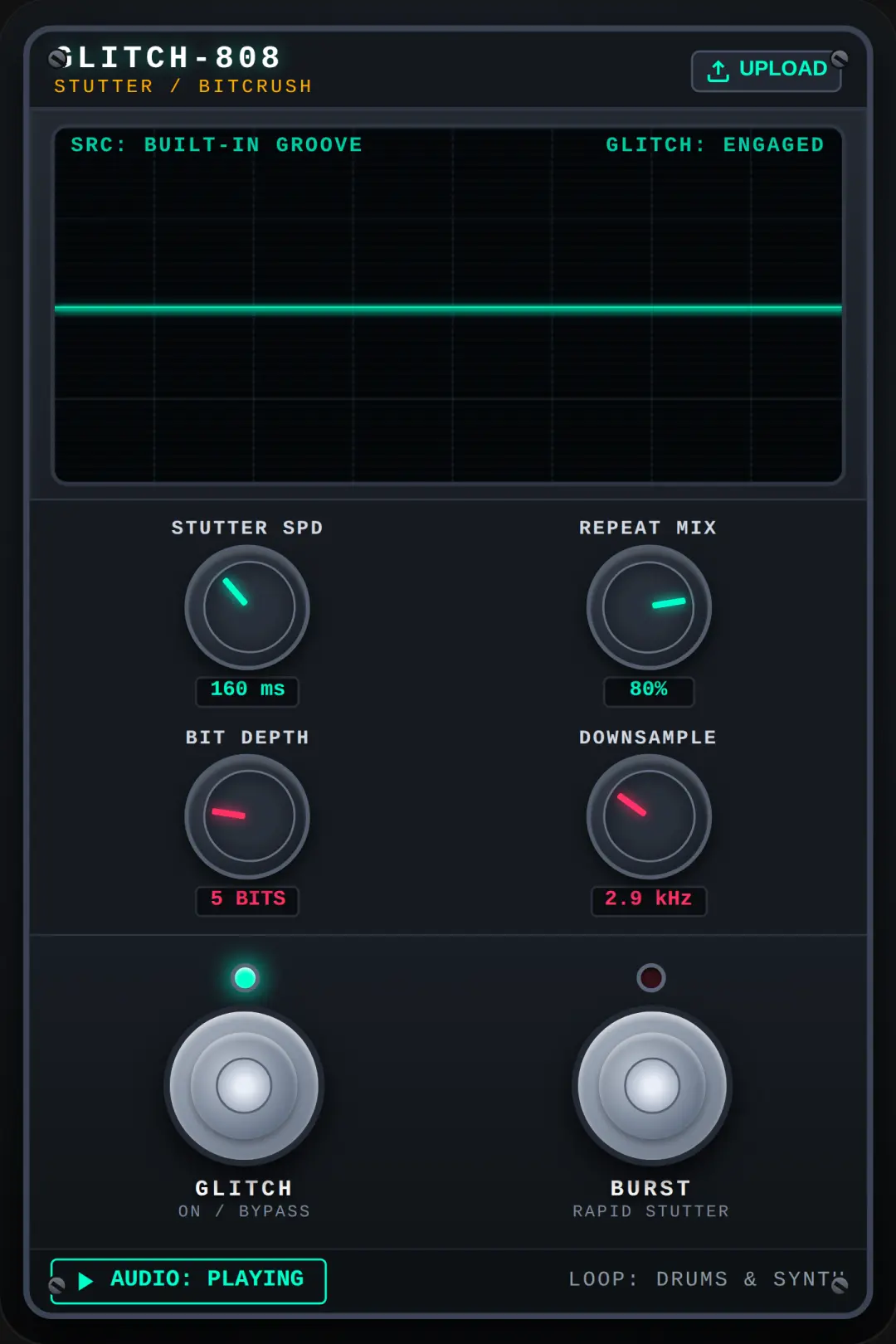 GLITCH-808 AUDIO GLITCH PEDAL cover