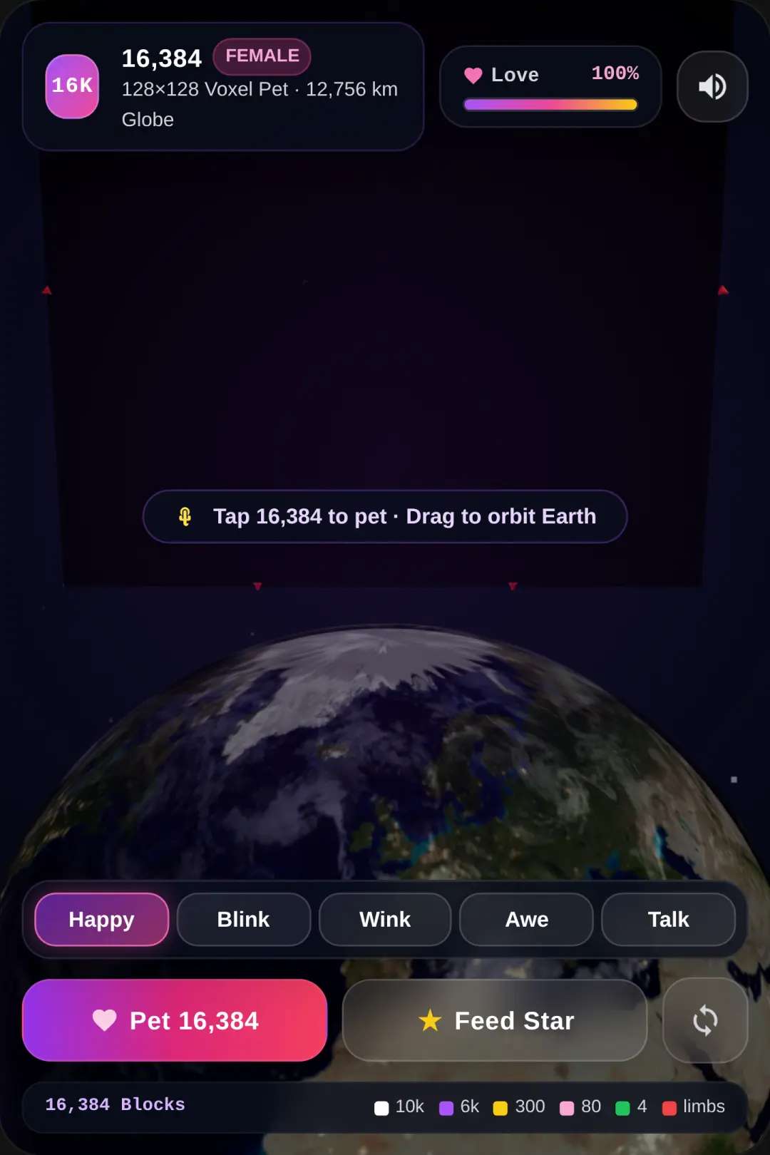 16,384 · 3D Earth Globe Pet cover