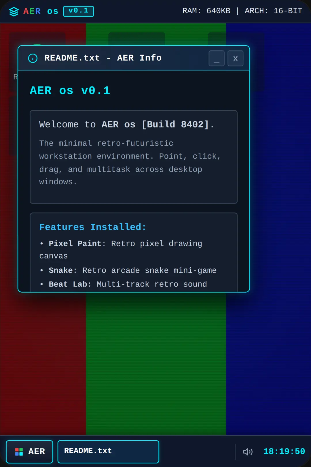 AER os - Version 0.1 cover