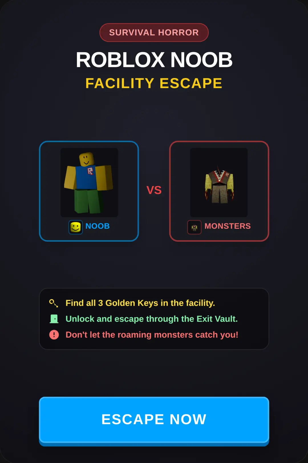 Roblox Noob: Facility Escape cover