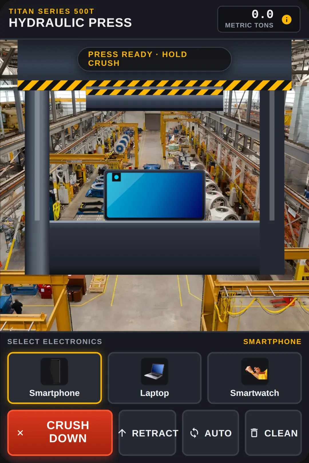 Hydraulic Press 500T - Crushing Simulator cover