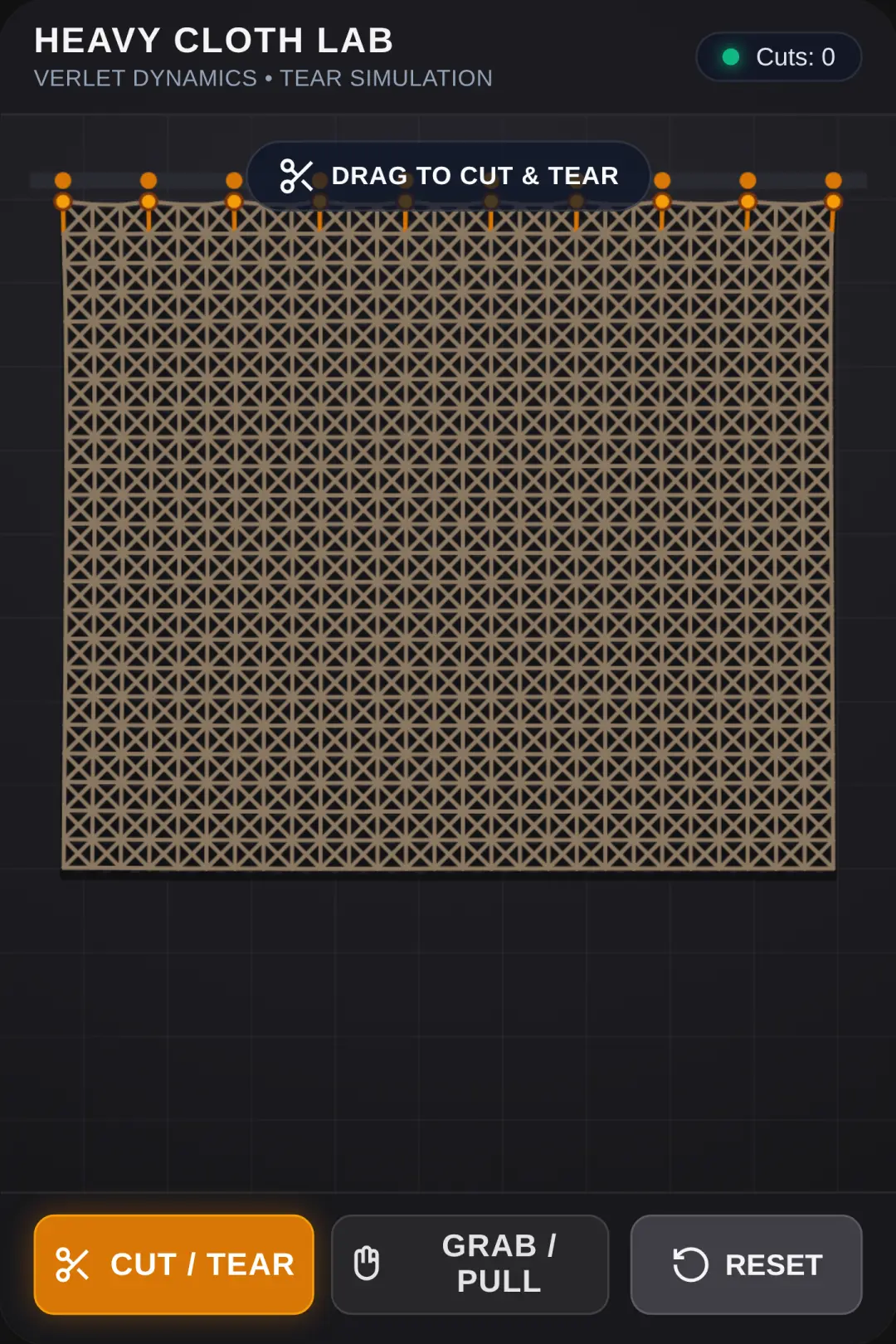 Heavy Cloth Physics
