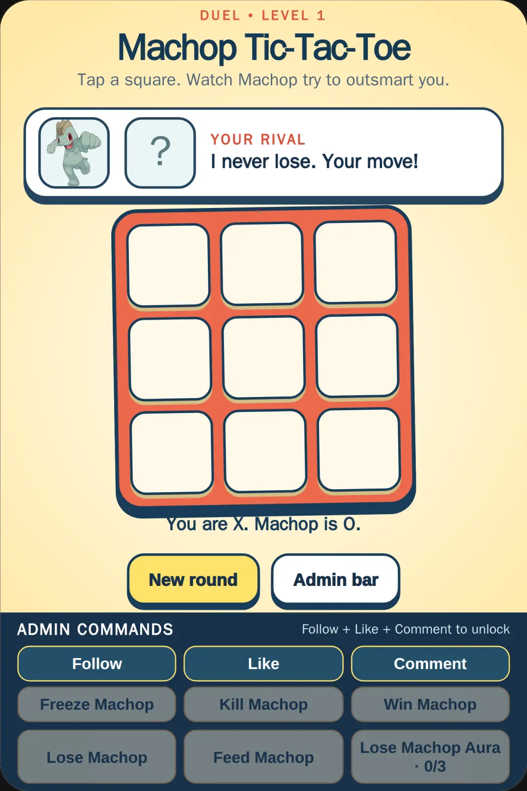 Machop Tic-Tac-Toe cover