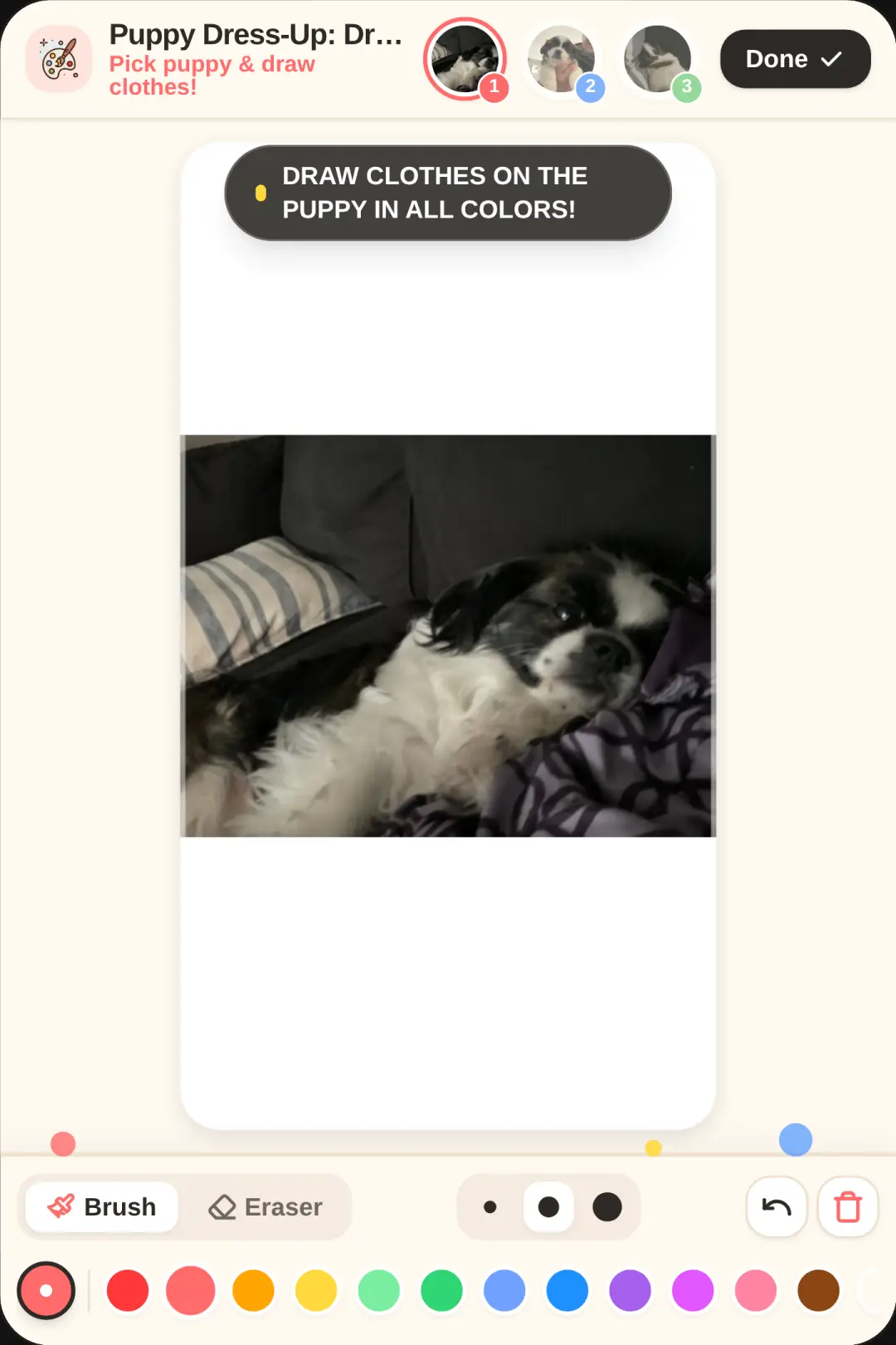 Puppy Dress-Up: Draw Clothes cover