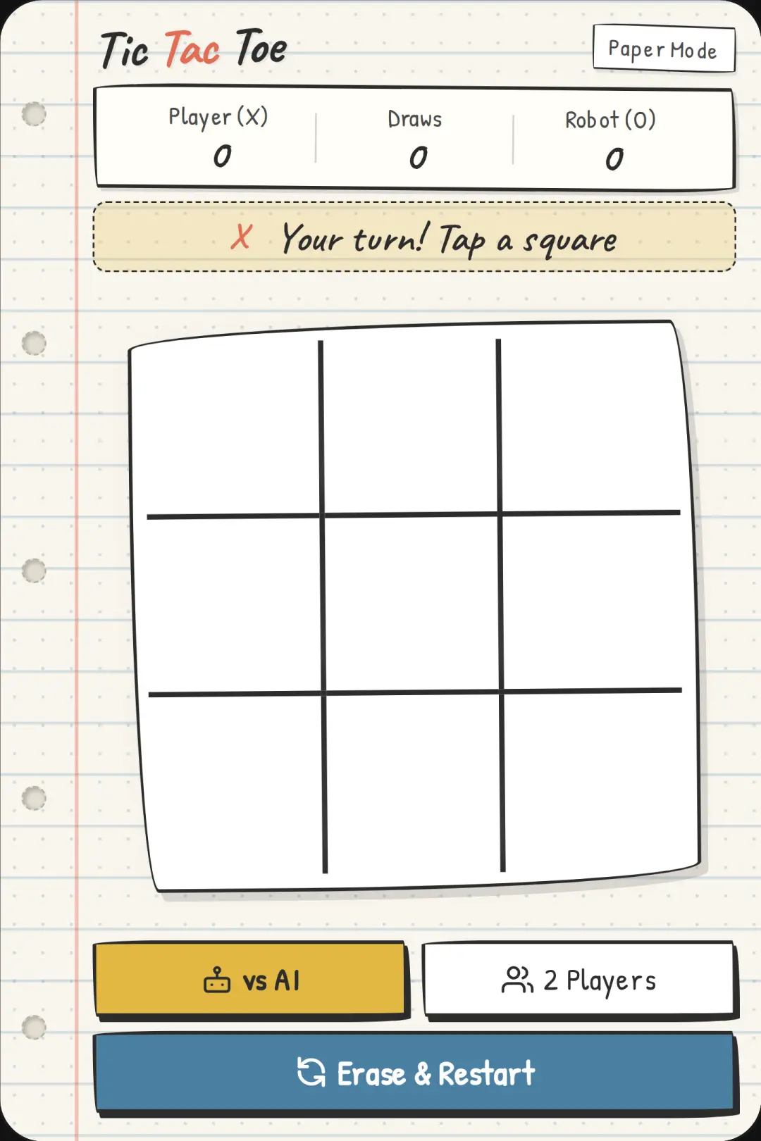 Paper Tic-Tac-Toe (I hope you enjoy it because I'm new I'm getting used to sekai) cover