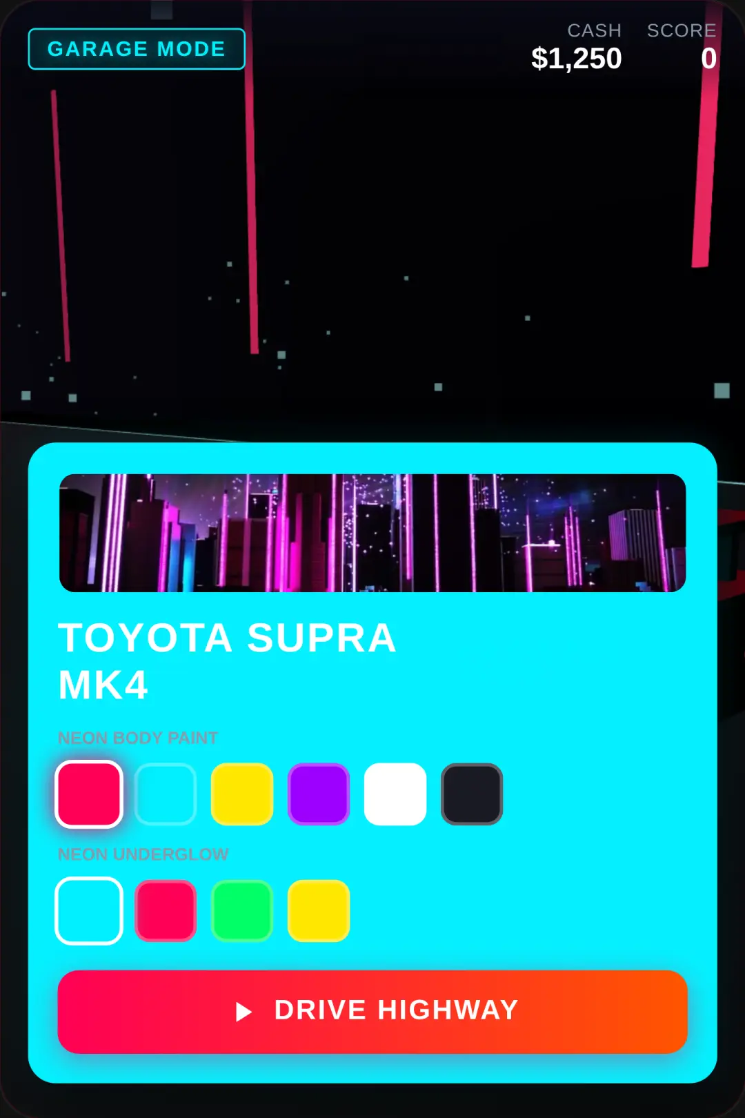 Toyota Supra MK4 Neon Drift cover
