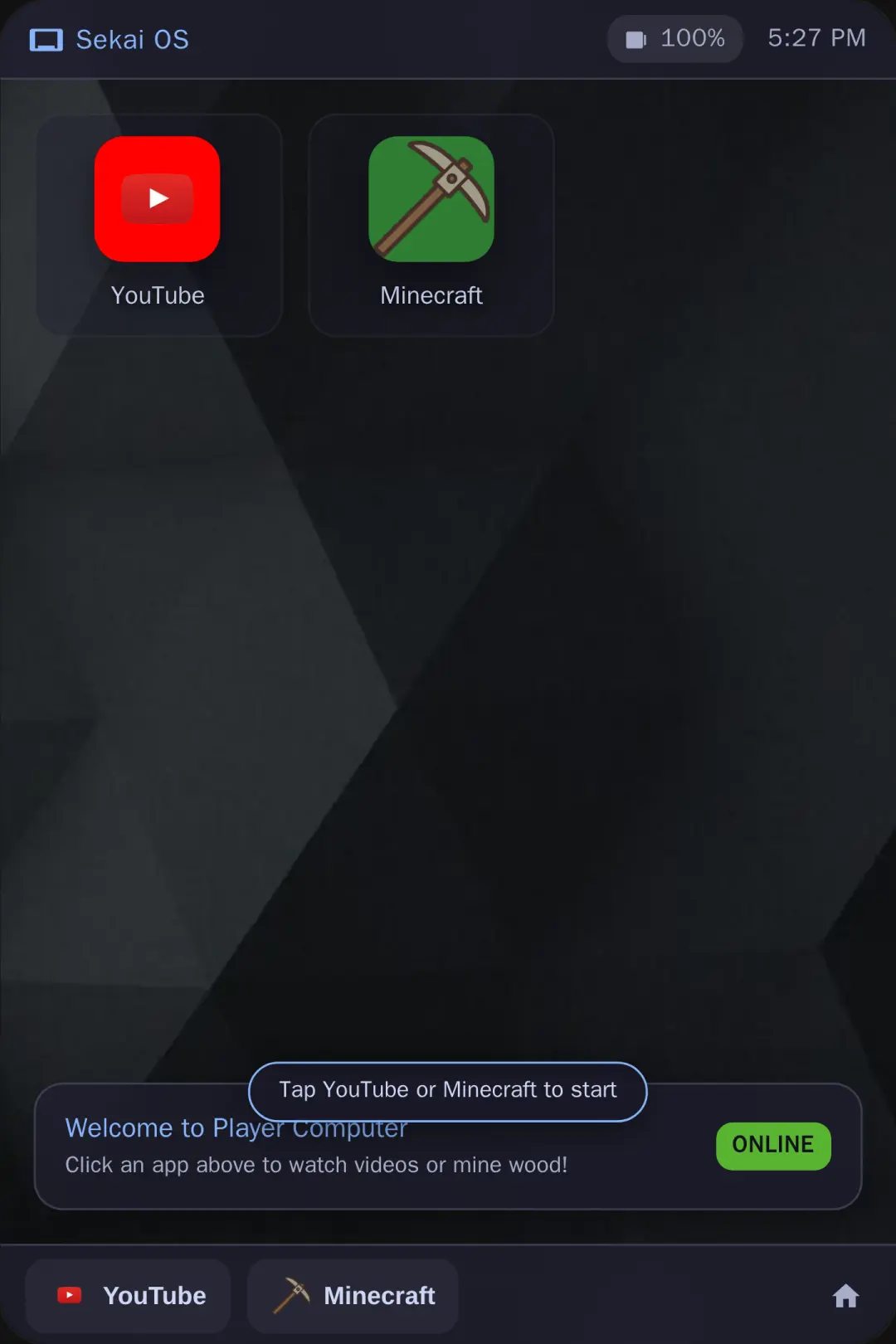 Modern Desktop OS - YouTube & Minecraft cover