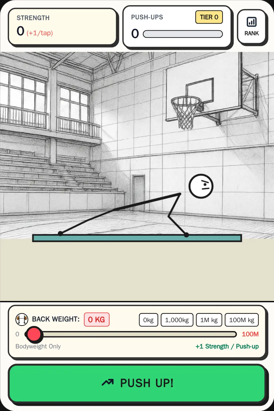 Stickman Push-Up Gym